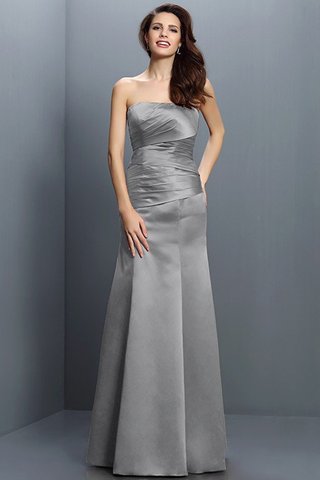 Robe demoiselle d'honneur longue en satin longueur au ras du sol de bustier avec lacets - photo 27