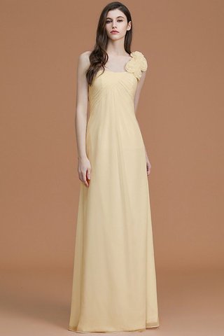 Robe demoiselle d'honneur naturel longueur au ras du sol a-ligne avec chiffon avec fleurs - photo 12