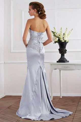Robe de soirée longue de bustier satin tissé extensible manche nulle cordon - photo 2