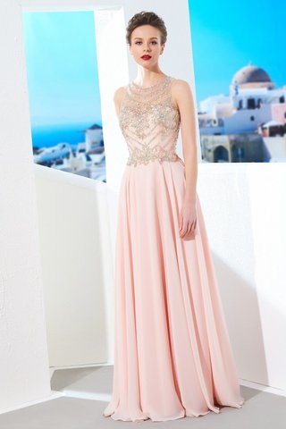 Robe de bal avec cristal en chiffon encolure ronde avec sans manches de princesse - photo 3