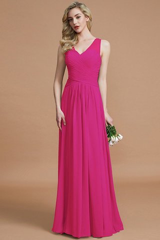 Robe demoiselle d'honneur naturel a-ligne avec sans manches avec chiffon v encolure - photo 16