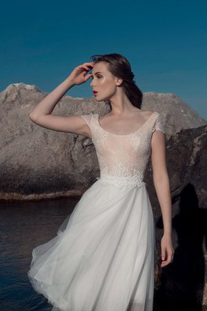 Robe de mariée nature facile en plage avec manche courte textile en tulle - photo 2