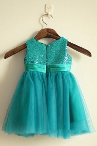 Robe de cortège enfant naturel pailleté de princesse manche nulle ligne a - photo 2