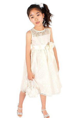 Robe de cortège enfant longueur mollet avec nœud a-ligne fermeutre eclair manche nulle - photo 2