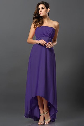 Robe demoiselle d'honneur ligne a avec sans manches de bustier haut bas avec chiffon - photo 24