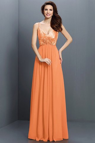 Robe demoiselle d'honneur a-ligne de princesse en chiffon avec fleurs fermeutre eclair - photo 20