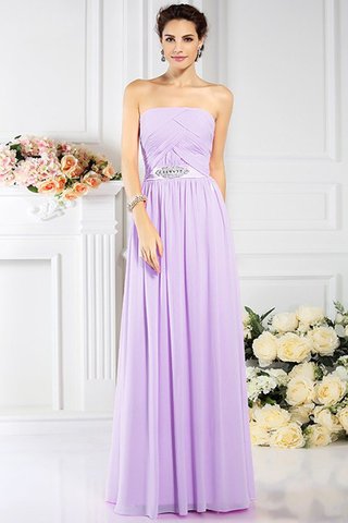 Robe demoiselle d'honneur plissage longue de princesse ligne a avec chiffon - photo 19