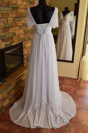 Robe de mariée vintage ligne a v encolure avec chiffon au bord de la mer - photo 2
