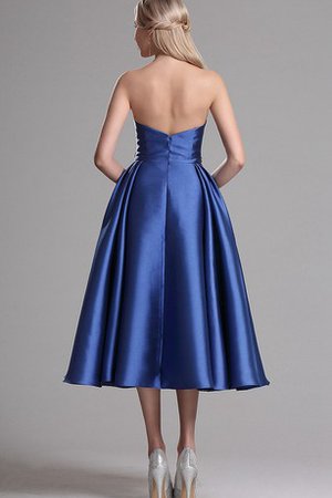 Robe de bal en satin de bustier ligne a fermeutre eclair longueur mollet - photo 2