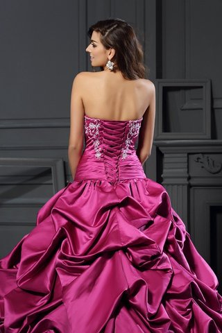 Robe de quinceanera longue longueur au ras du sol cordon de mode de bal de col en cœur - photo 4