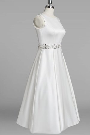 Robe de mariée simple en satin col u profond appliques avec sans manches - photo 2