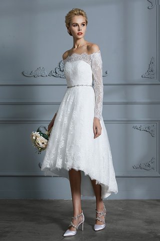 Robe de mariée a-ligne de princesse exquis avec manche longue naturel - photo 6