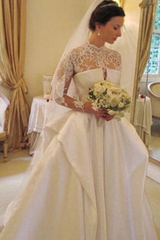 Robe de mariée en organza de col haut encolure en carré distinctif en satin - photo 1