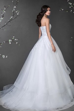 Robe de mariée avec gradins cordon d'épaule asymétrique manche nulle en tulle - photo 2