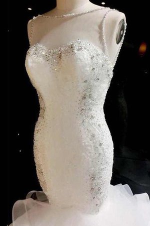 Robe de mariée distinguee intemporel avec chiffon decoration en fleur de traîne courte - photo 2