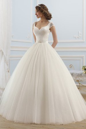 Robe de mariée longue facile de mode de bal avec perle avec ruban - photo 1