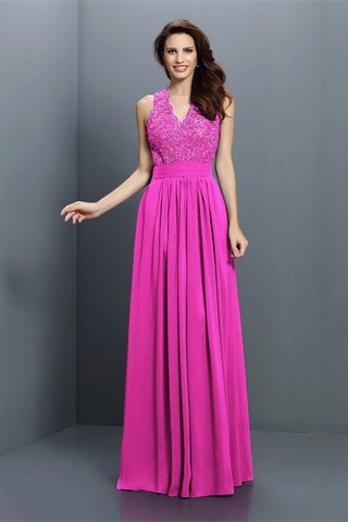 Robe demoiselle d'honneur longue fermeutre eclair de princesse avec chiffon jusqu'au sol - photo 11