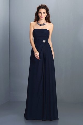 Robe demoiselle d'honneur longue avec zip a-ligne de bustier de princesse - photo 1