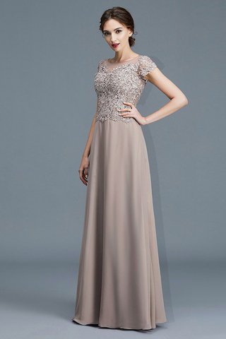 Robe mère de mariée naturel appliques en chiffon avec manche courte ligne a - photo 5