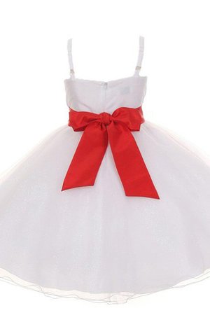 Robe de cortège enfant ruché avec fleurs manche nulle a-ligne - photo 2