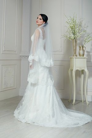 Robe de mariée intemporel naturel longueur au niveau de sol de sirène avec perle - photo 2