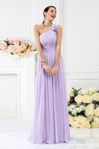 Robe demoiselle d'honneur plissé manche nulle avec chiffon avec zip avec fronce - photo 1