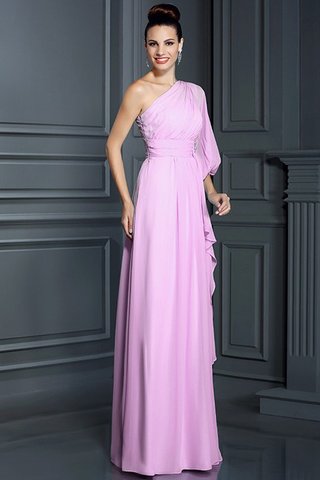 Robe demoiselle d'honneur longue avec chiffon jusqu'au sol d'épaule asymétrique maillot - photo 22