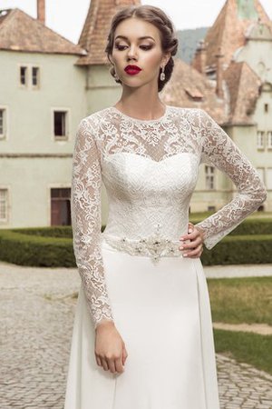 Robe de mariée plissé modeste collant trou de serrure cordon - photo 2