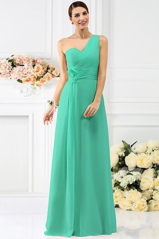 Robe demoiselle d'honneur plissé longue au drapée de princesse d'épaule asymétrique - photo 15