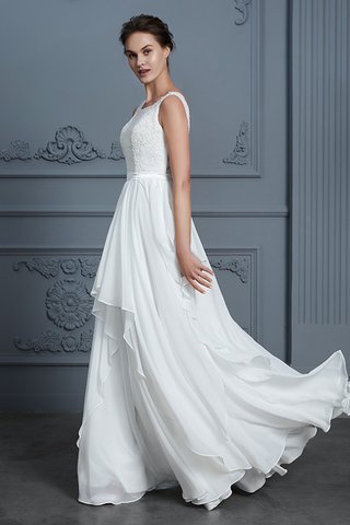 Robe de mariée longueru au niveau de sol fascinant en chiffon col u profond naturel - photo 7