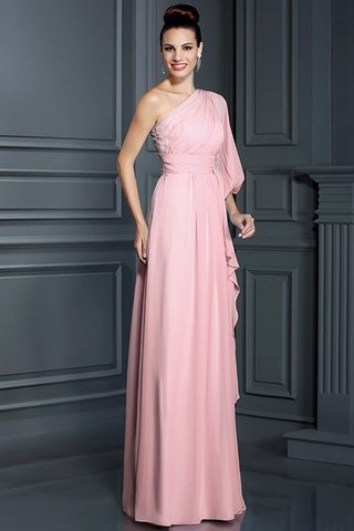 Robe demoiselle d'honneur longue avec chiffon jusqu'au sol d'épaule asymétrique maillot - photo 21