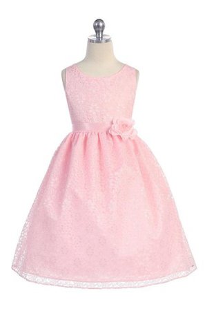 Robe de cortège enfant naturel manche nulle encolure ronde jusqu'au mollet a-ligne - photo 1