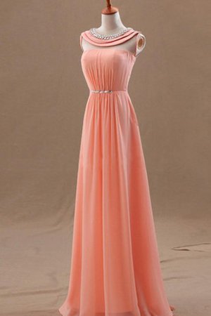 Robe de soirée avec perle a-ligne avec chiffon longueur au ras du sol de princesse - photo 1