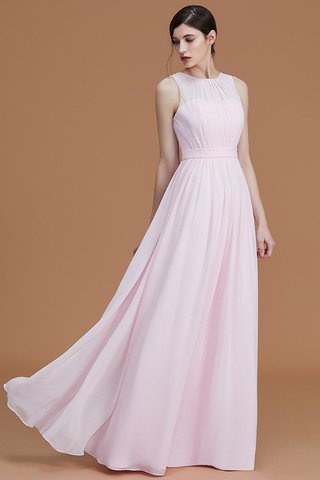 Robe demoiselle d'honneur ruché fermeutre eclair a-ligne avec chiffon jusqu'au sol - photo 6