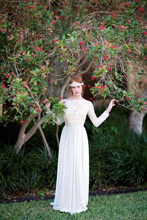 Robe de mariée plissage facile ligne a avec chiffon en dentelle - photo 1