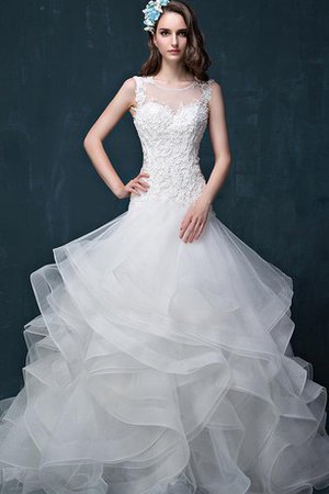 Robe de mariée en organza de lotus avec fleurs en tulle en dentelle - photo 1