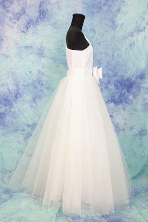 Robe de mariée a-ligne manche nulle textile en tulle avec zip d'épaule asymétrique - photo 2