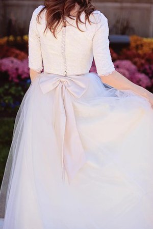 Robe de mariée delicat simple avec sans manches en 1/2 manche longueur au niveau de sol - photo 2