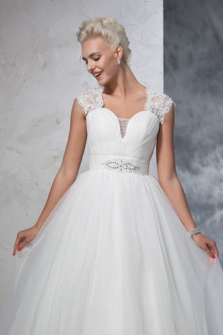 Robe de mariée longue de mode de bal ruché manche nulle de col en cœur - photo 6