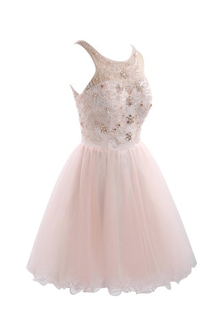 Robe de cocktail romantique col en bateau textile en tulle de princesse en forme - photo 4