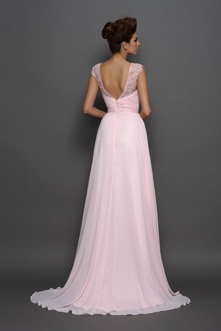 Robe de bal encolure ronde avec chiffon avec perle de princesse ligne a - photo 2