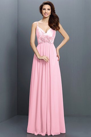 Robe demoiselle d'honneur a-ligne de princesse en chiffon avec fleurs fermeutre eclair - photo 22