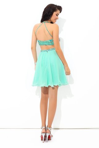 Robe de graduation bref en chiffon de princesse avec sans manches 2 pice - photo 2