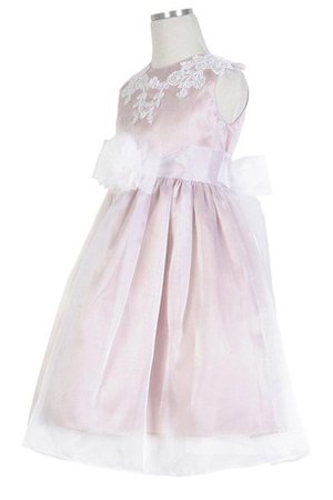 Robe de cortège enfant plissé au niveau de genou avec zip a-ligne textile taffetas - photo 2