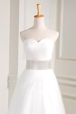 Robe de mariée longue avec décoration dentelle avec ruban a-ligne textile en tulle - photo 1