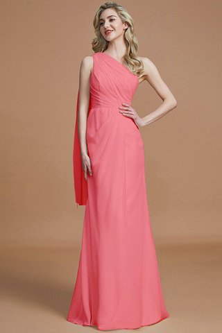 Robe demoiselle d'honneur naturel avec chiffon en forme manche nulle jusqu'au sol - photo 33