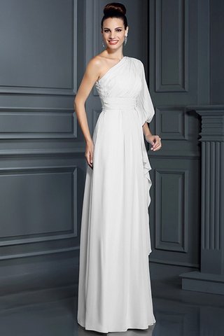 Robe demoiselle d'honneur longue avec chiffon jusqu'au sol d'épaule asymétrique maillot - photo 29