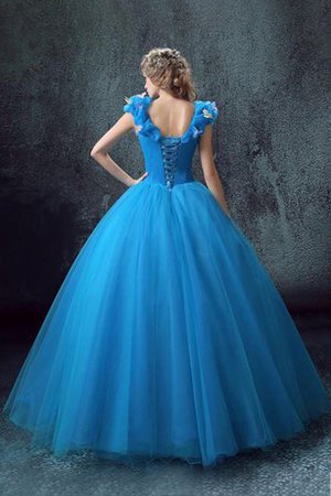 Robe de quinceanera naturel en tulle col en forme de cœur en satin avec perle - photo 2