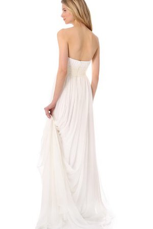 Robe de mariée plissé ceinture de tour de ceinture empire avec sans manches avec perle - photo 2