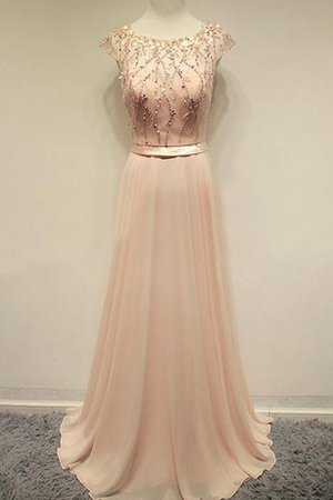 Robe de bal naturel v col profonde a-ligne avec perle en chiffon - photo 1